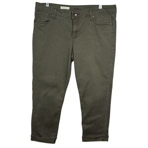 KUT From The Kloth Catherine Slim Boyfriend Pants Women's 14 Olive Stretch Crop